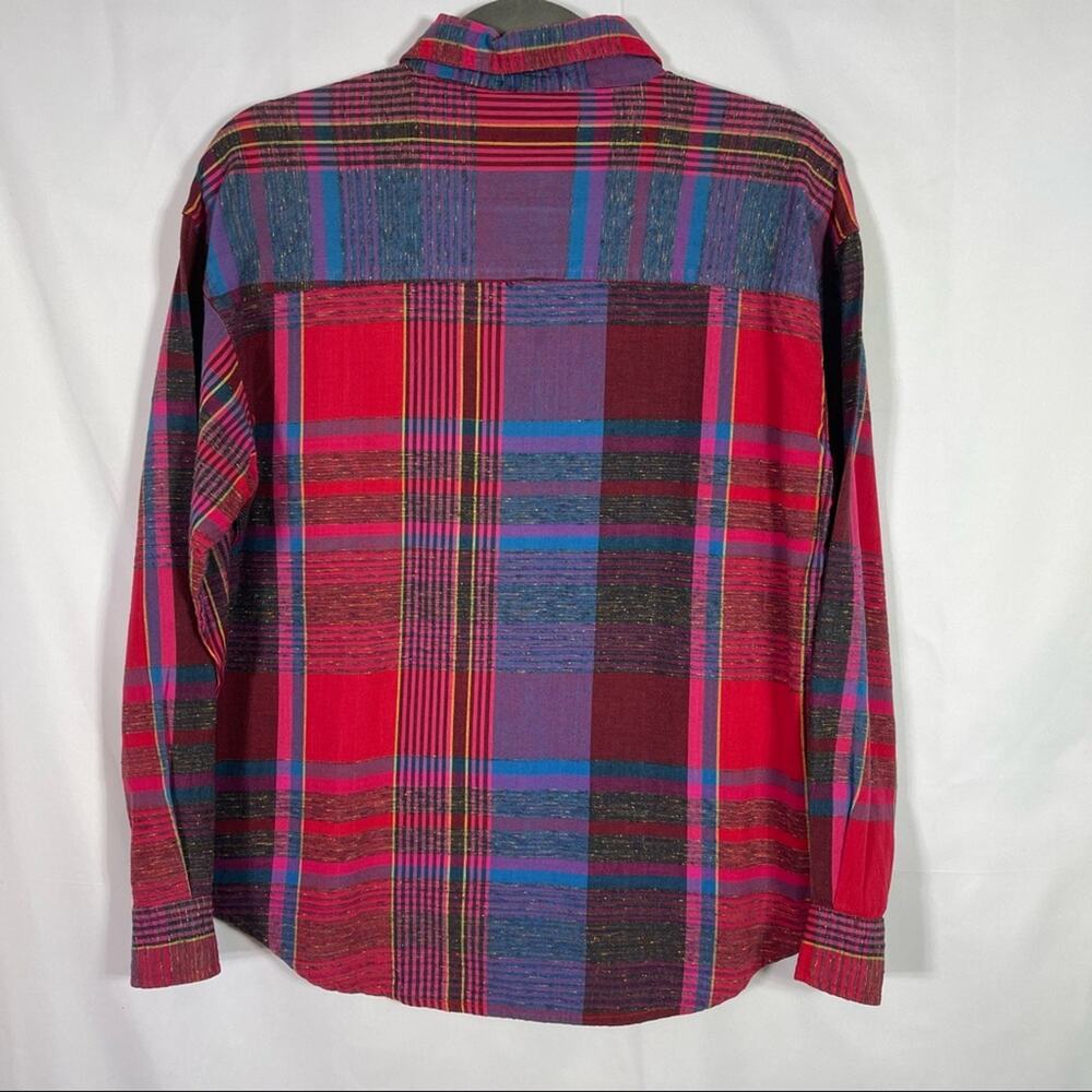 Jeans Wear, Vintage Plaid Button Down Shirt, Size Large. Hidden Buttons! - Picture 7 of 7